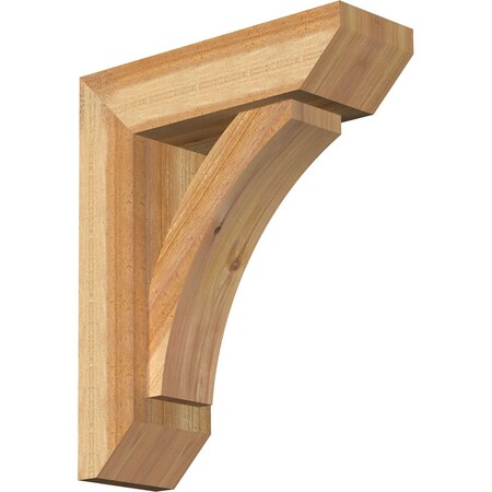 Thorton Slat Rough Sawn Bracket W/ Offset Brace, Western Red Cedar, 6W X 18D X 22H